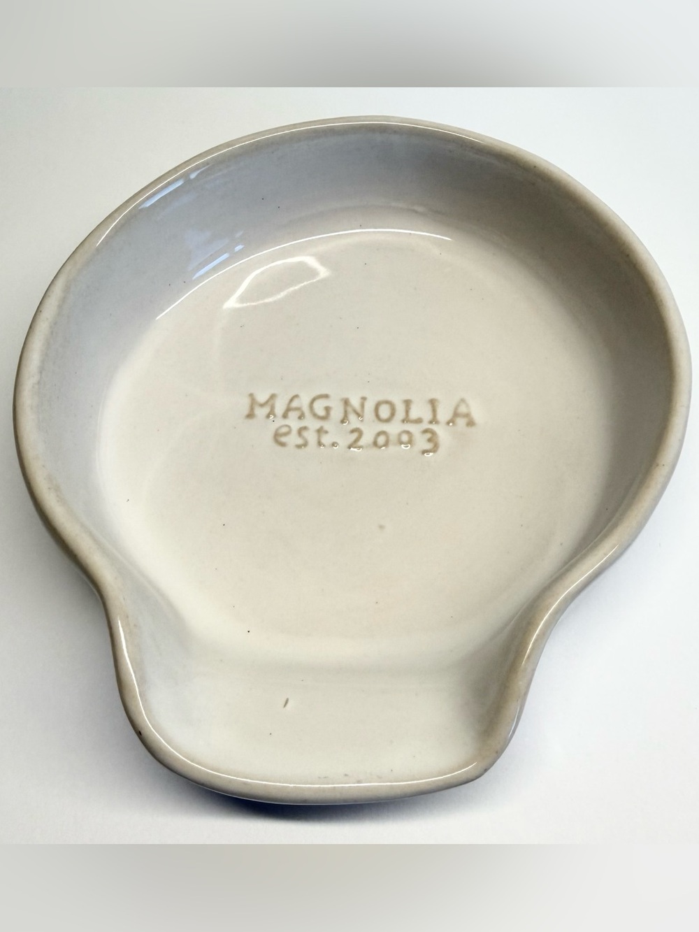 Magnolia Spoon Rest Cream Farmhouse Kitchen Decor Dish